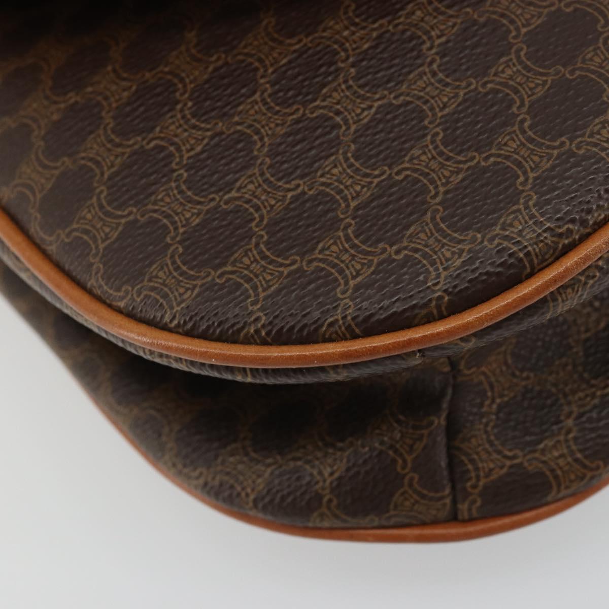 CELINE Macadam Canvas Star Ball Hand Bag Brown Gold Auth YKZ830A
