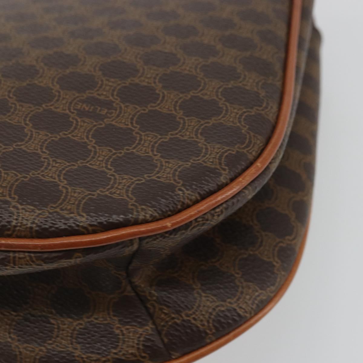 CELINE Macadam Canvas Star Ball Hand Bag Brown Gold Auth YKZ830A
