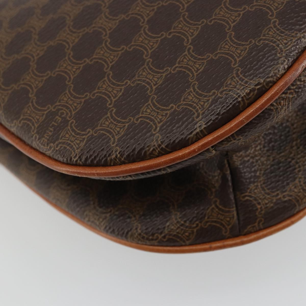 CELINE Macadam Canvas Star Ball Hand Bag Brown Gold Auth YKZ830A