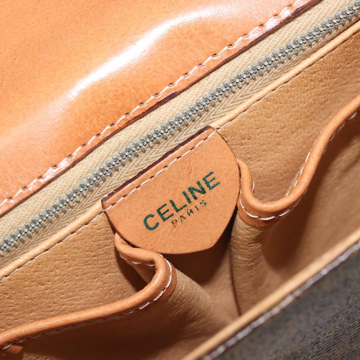 CELINE Macadam Canvas Star Ball Hand Bag Brown Gold Auth YKZ830A