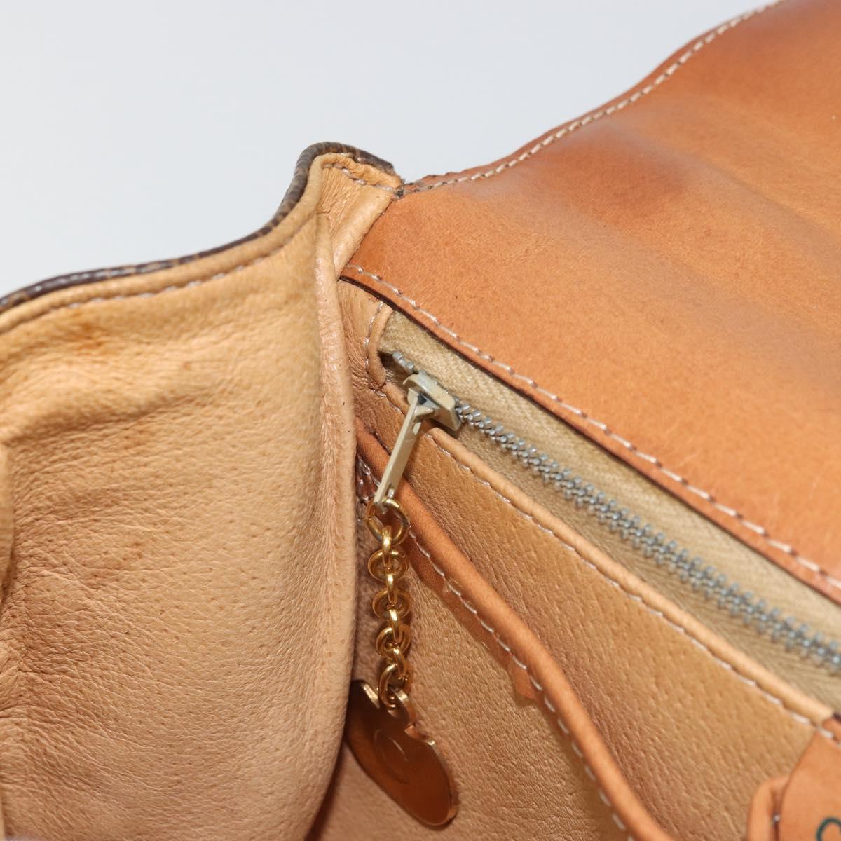 CELINE Macadam Canvas Star Ball Hand Bag Brown Gold Auth YKZ830A