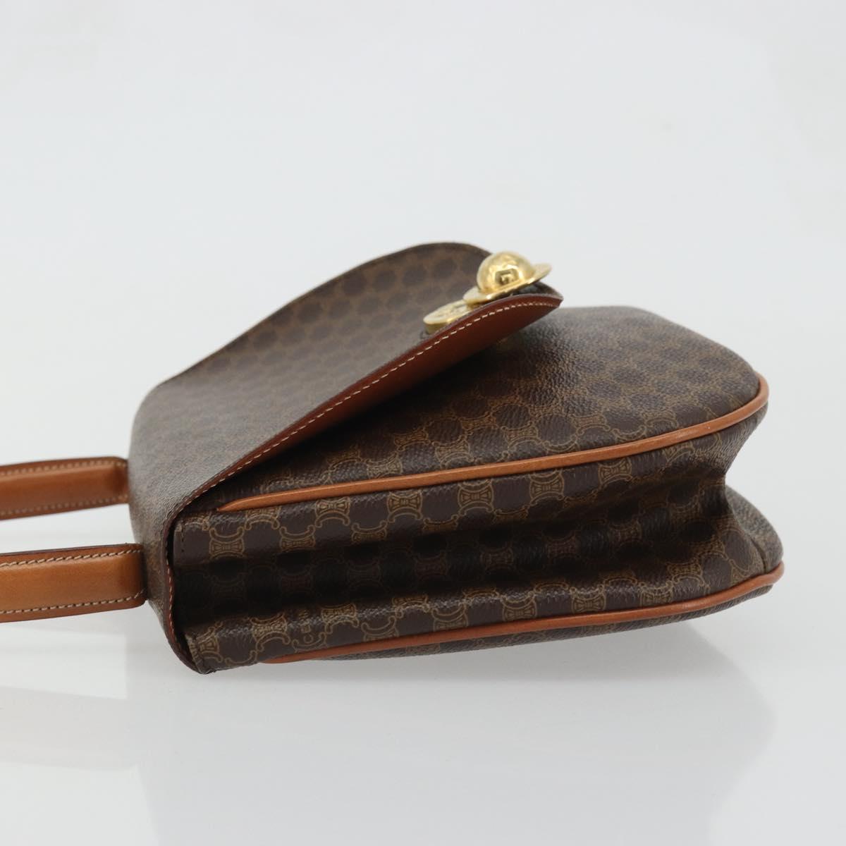 CELINE Macadam Canvas Star Ball Hand Bag Brown Gold Auth YKZ830A