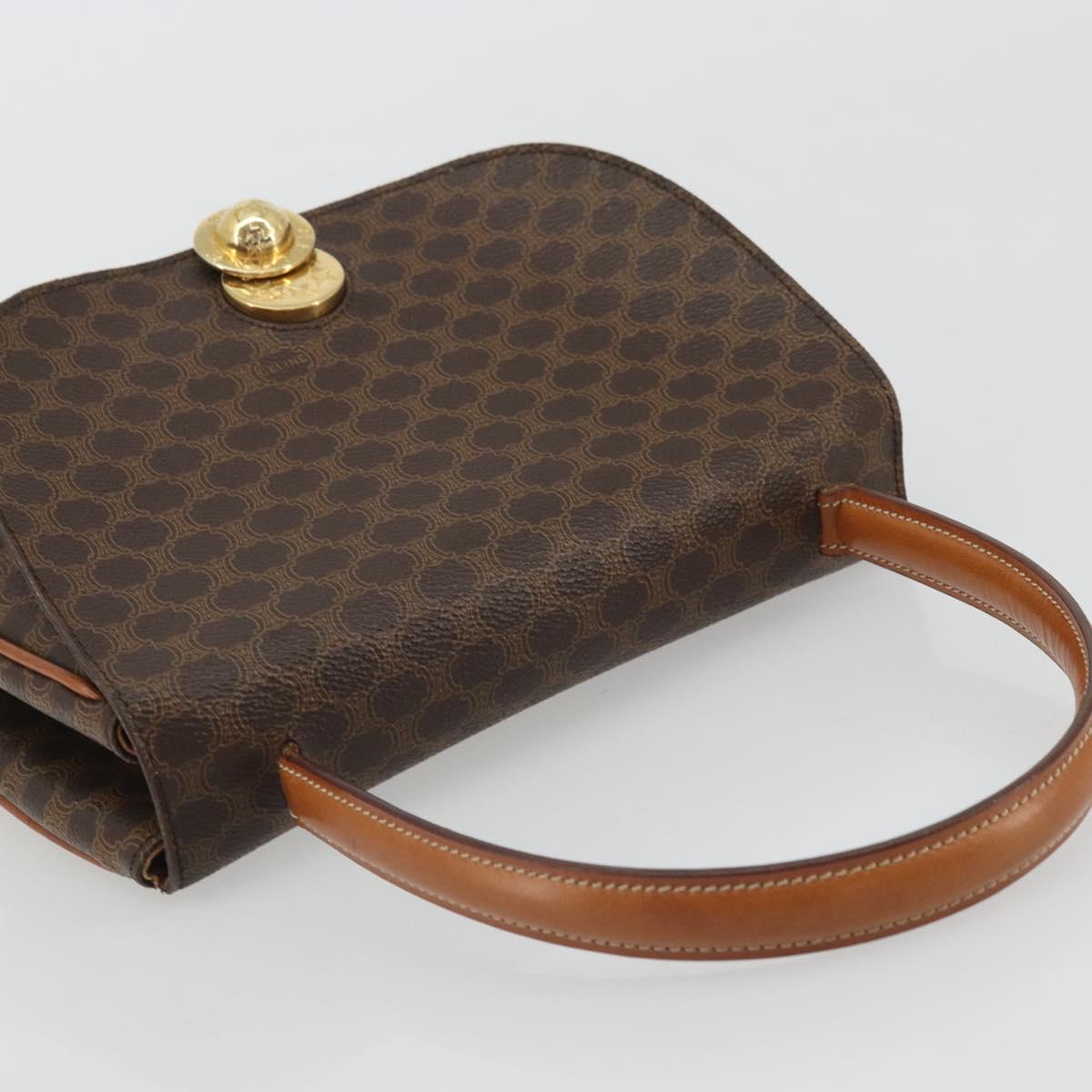 CELINE Macadam Canvas Star Ball Hand Bag Brown Gold Auth YKZ830A