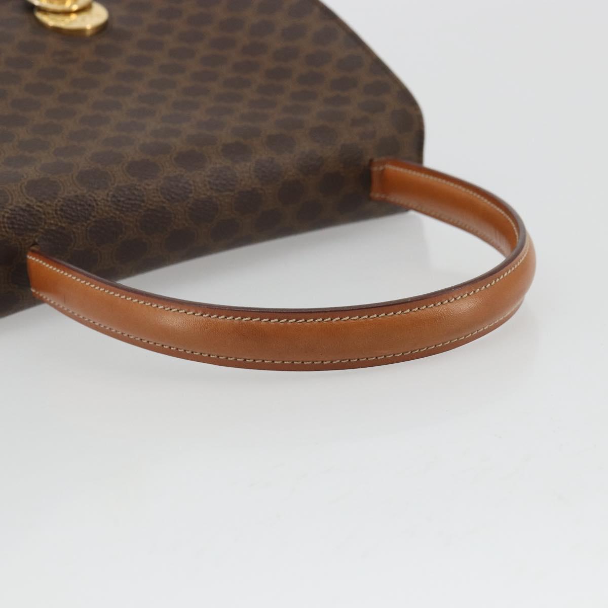 CELINE Macadam Canvas Star Ball Hand Bag Brown Gold Auth YKZ830A