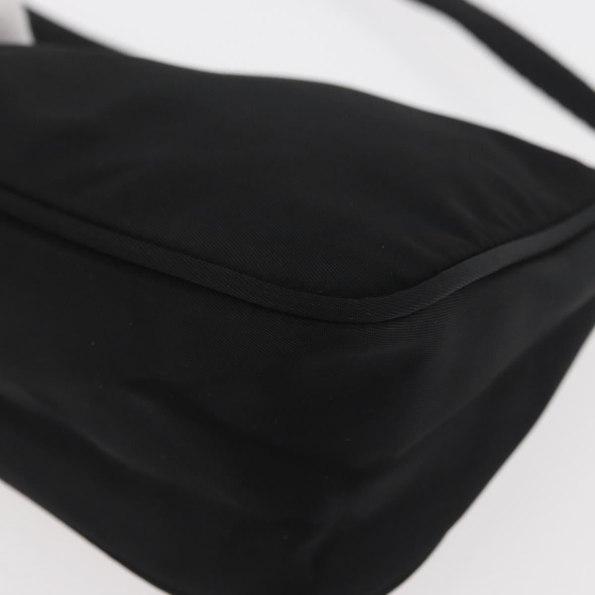 PRADA Accessory Pouch Nylon Black Silver Auth YKZ871A