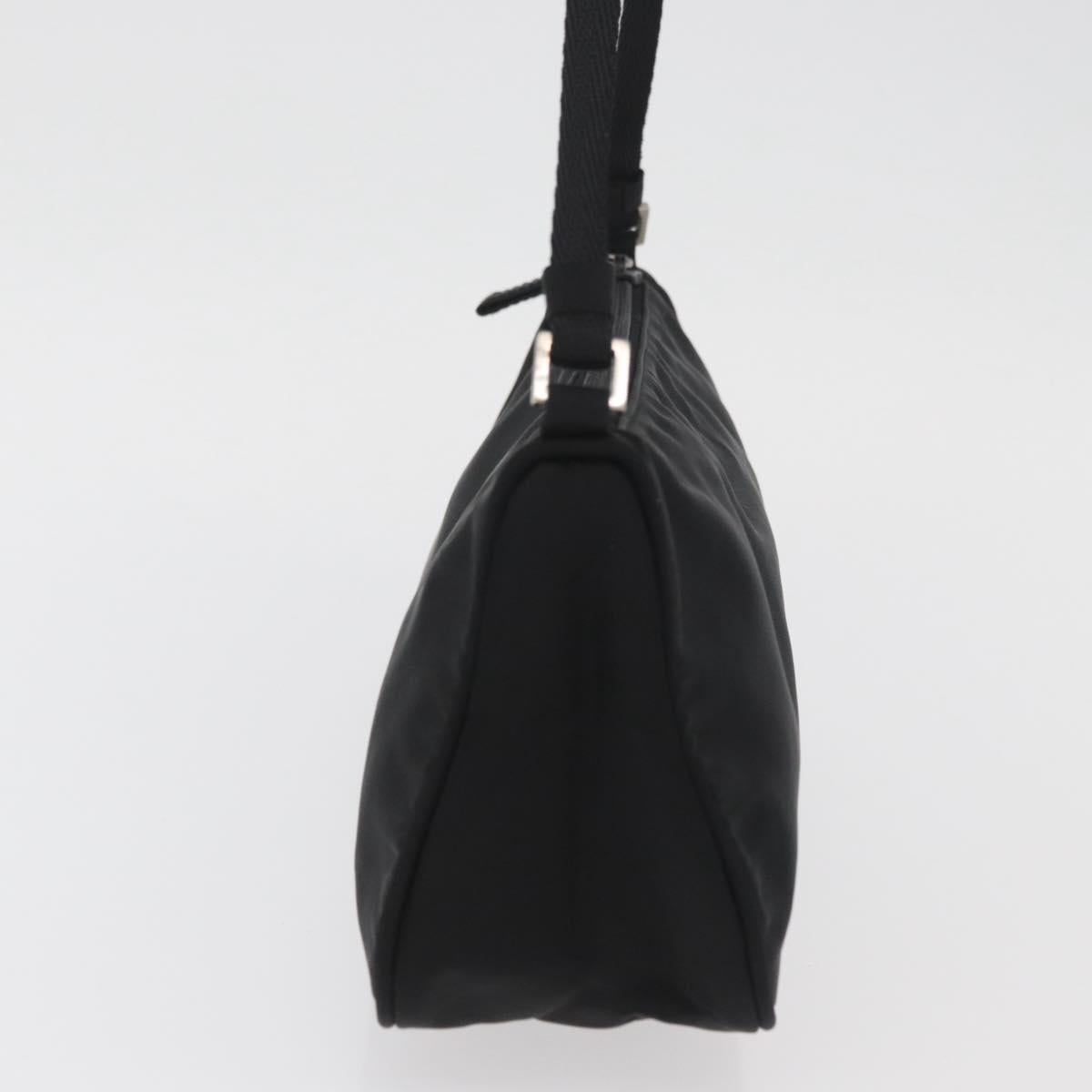 PRADA Accessory Pouch Nylon Black Silver Auth YKZ871A