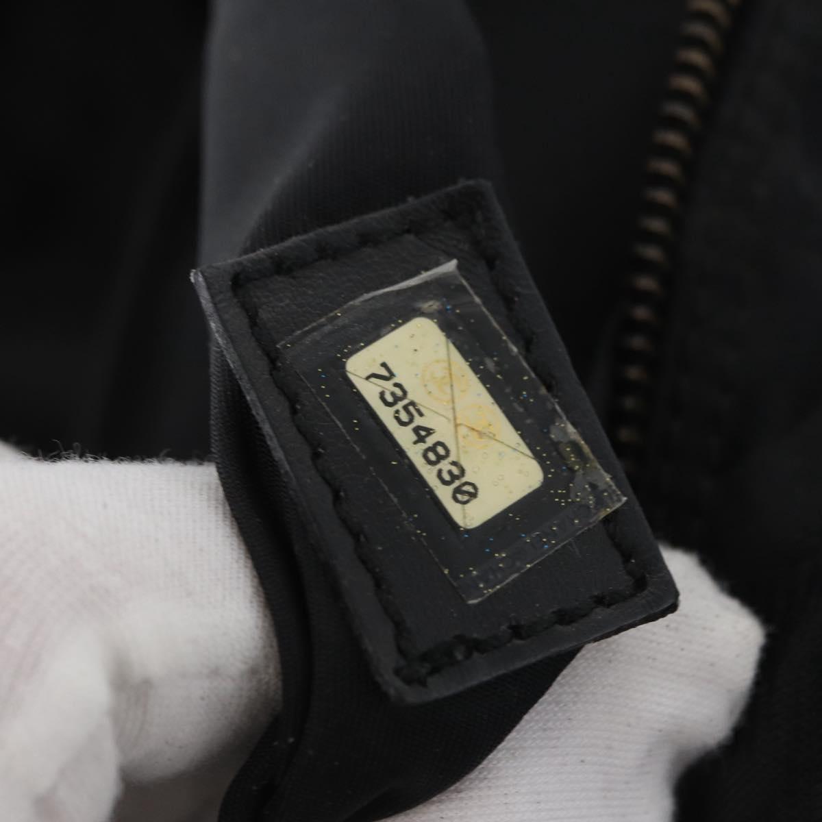 CHANEL New Travel Line Hand Bag Nylon Black CC Auth YKZ874