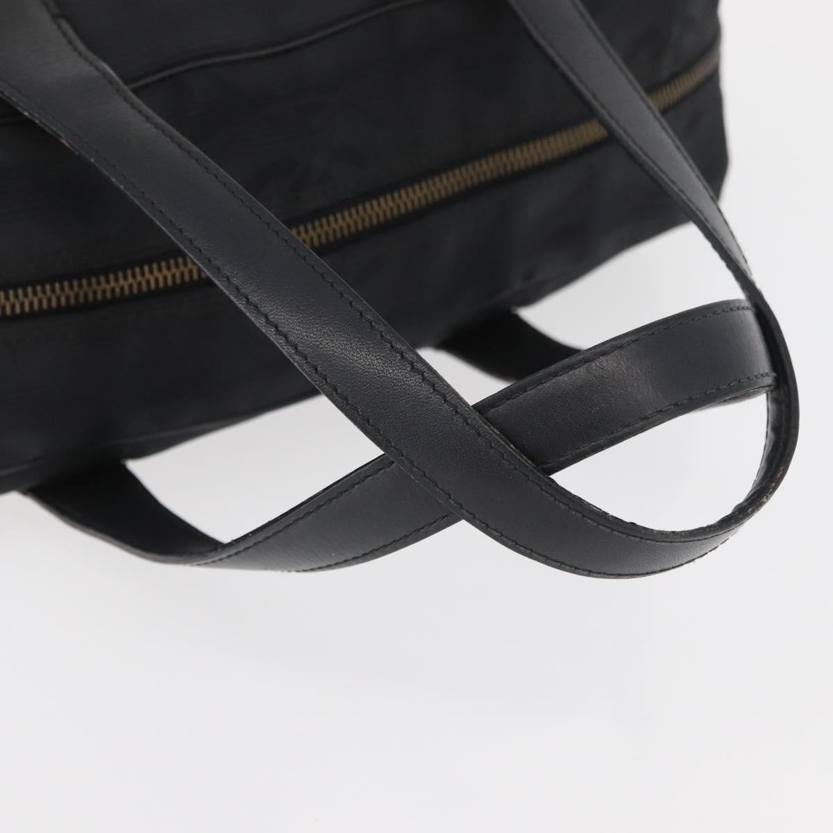 CHANEL New Travel Line Hand Bag Nylon Black CC Auth YKZ874