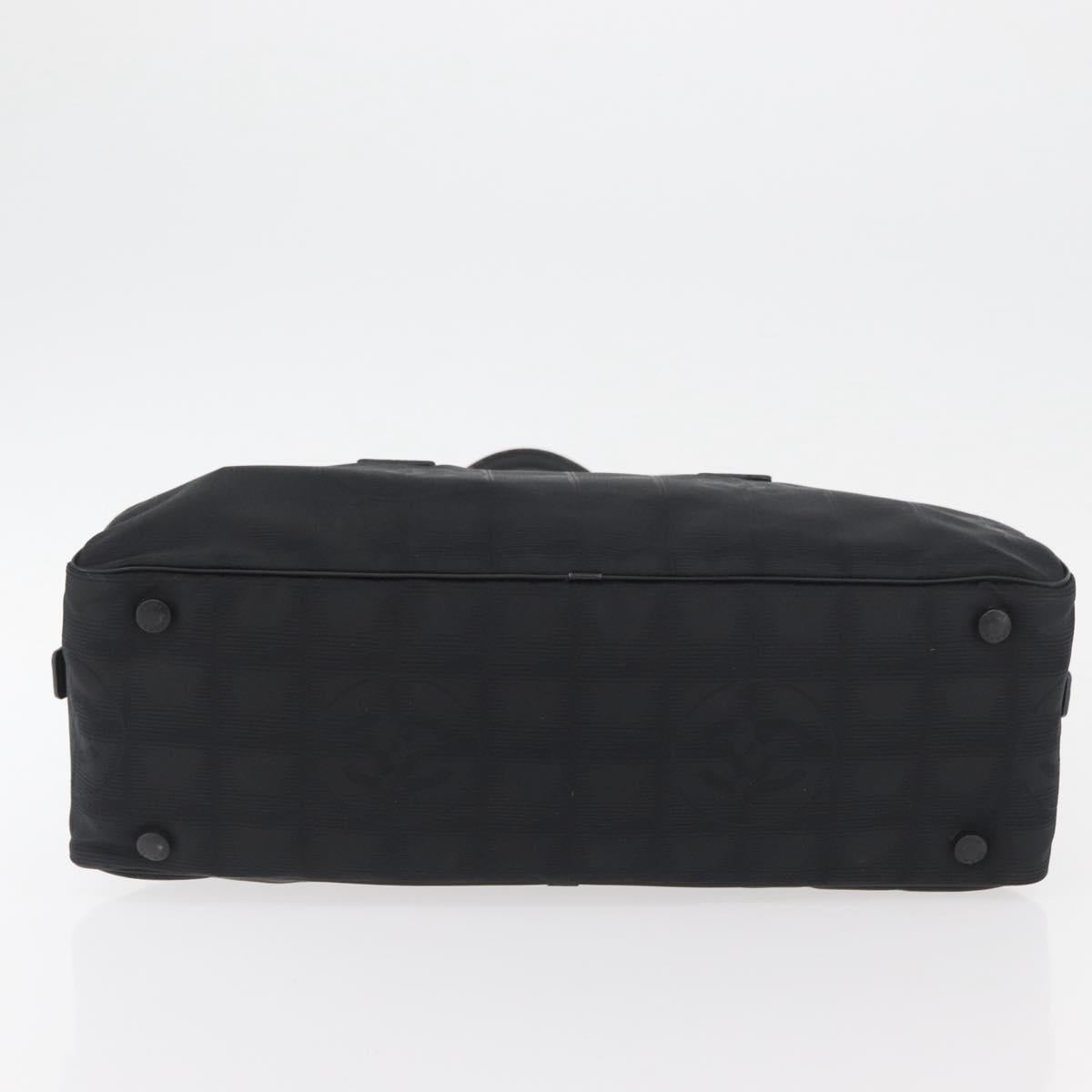 CHANEL New Travel Line Hand Bag Nylon Black CC Auth YKZ874