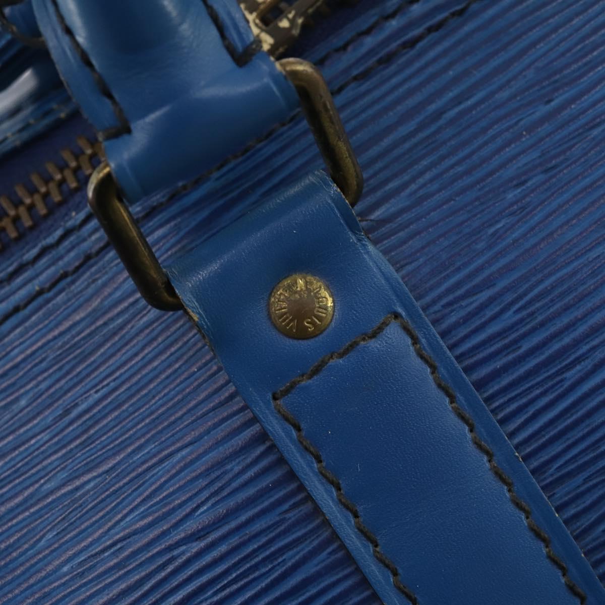 LOUIS VUITTON Epi Keepall 45 Boston Bag Blue M42975 LV Auth YKZ880A