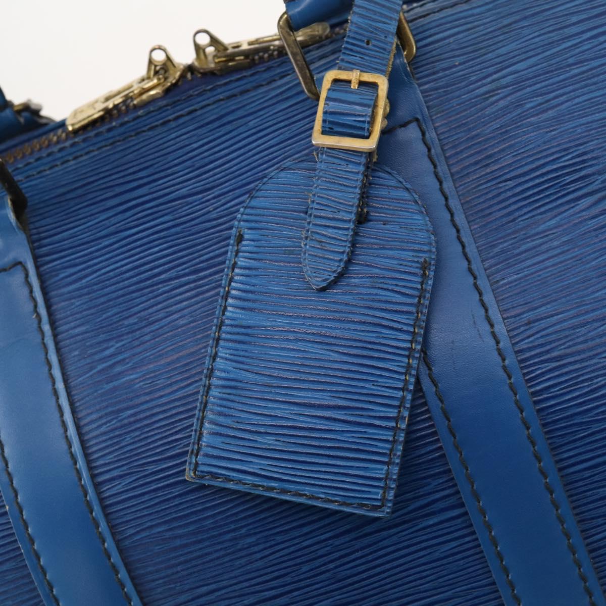 LOUIS VUITTON Epi Keepall 45 Boston Bag Blue M42975 LV Auth YKZ880A