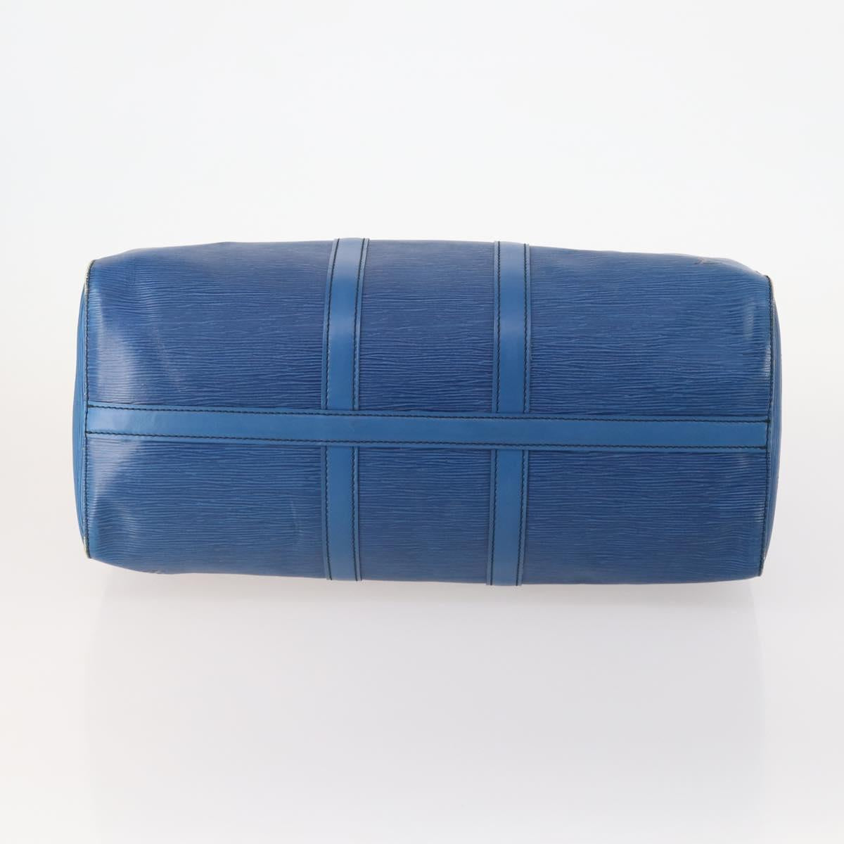LOUIS VUITTON Epi Keepall 45 Boston Bag Blue M42975 LV Auth YKZ880A