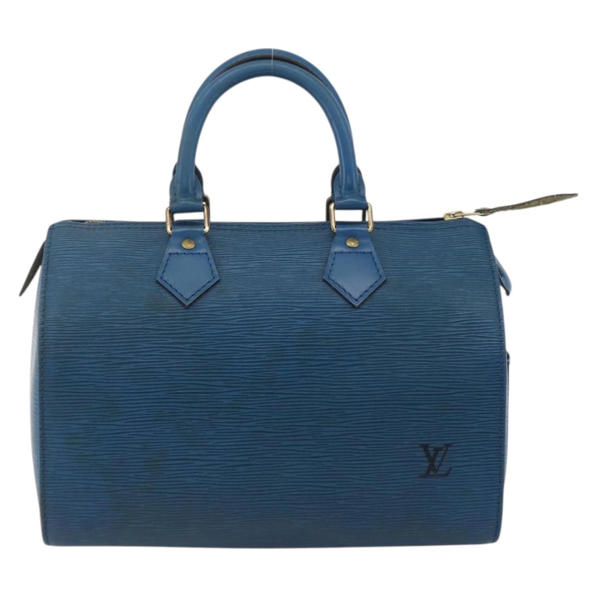 LOUIS VUITTON Epi Speedy 25 Hand Bag Toledo Blue M43015 LV Auth YKZ881A