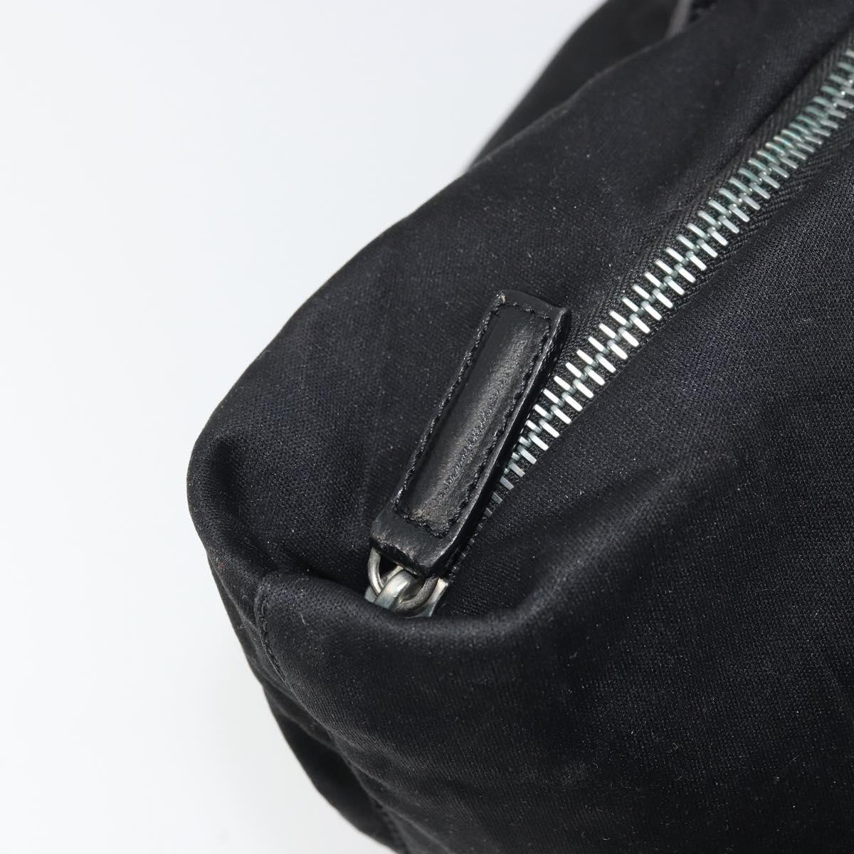 FENDI Tote Bag Nylon Black Silver Auth YKZ893