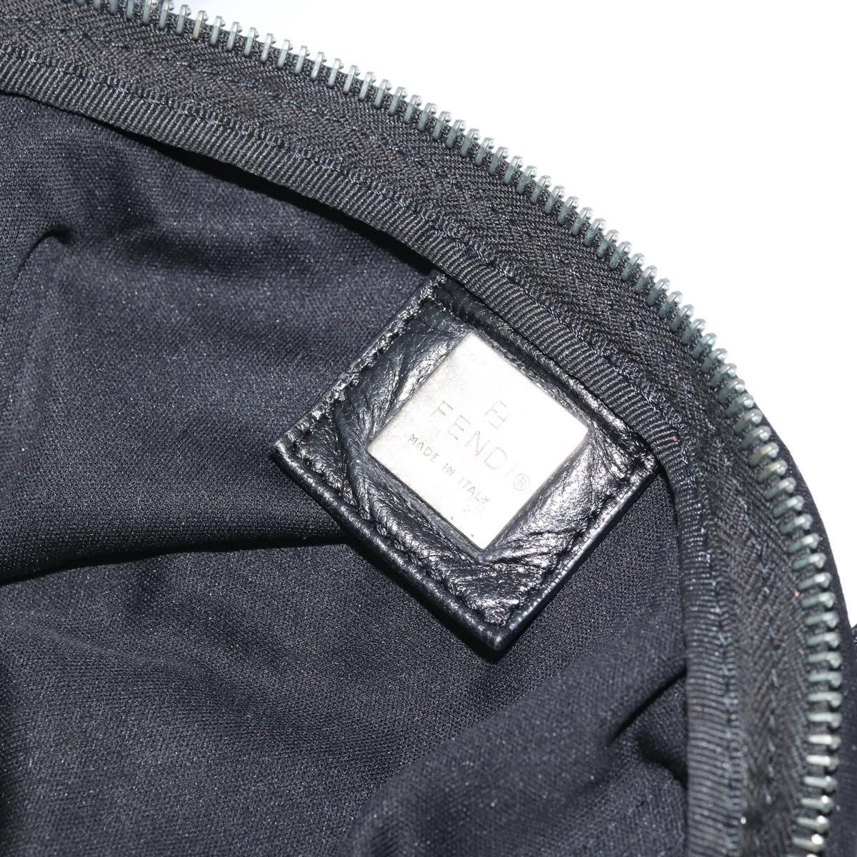 FENDI Tote Bag Nylon Black Silver Auth YKZ893