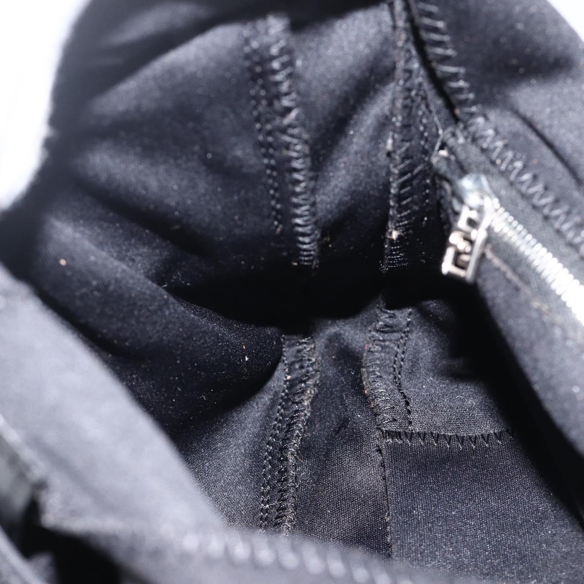 FENDI Mamma Baguette Shoulder Bag Nylon Black Silver Auth YKZ897