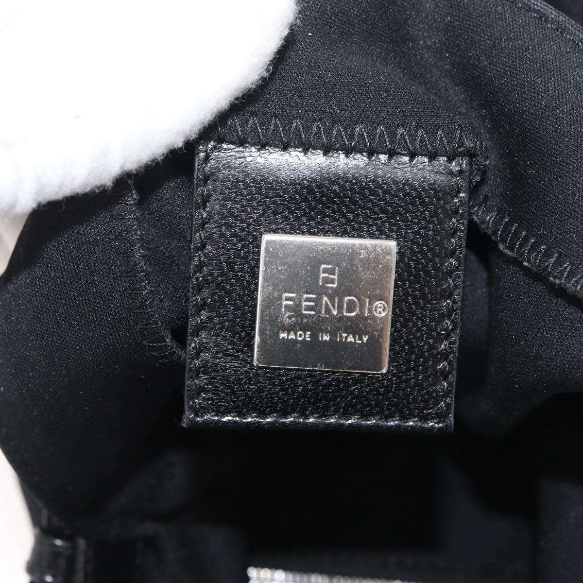 FENDI Mamma Baguette Shoulder Bag Nylon Black Silver Auth YKZ900