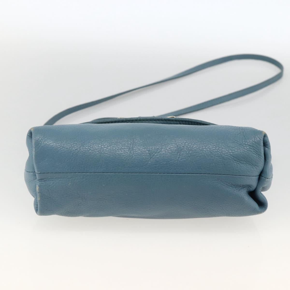 Chloe Lily Shoulder Bag Leather 2way Light Blue Silver Auth YKZ910A