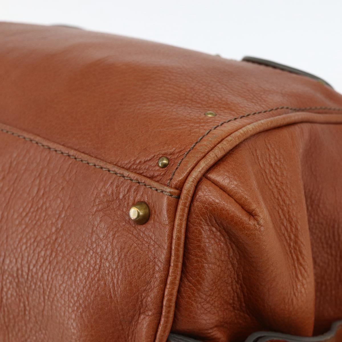 Chloe Paddington Hand Bag Leather Brown Gold Silver Auth YKZ912A
