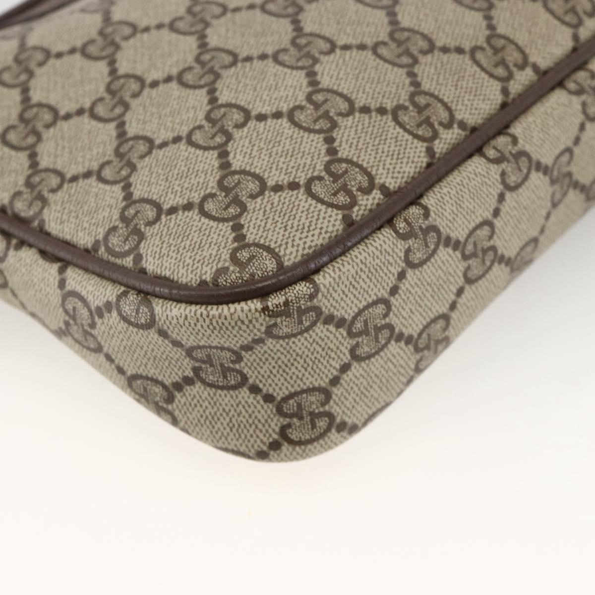 GUCCI GG Supreme Shoulder Bag PVC Beige Gold 97 02 068 Auth YKZ916