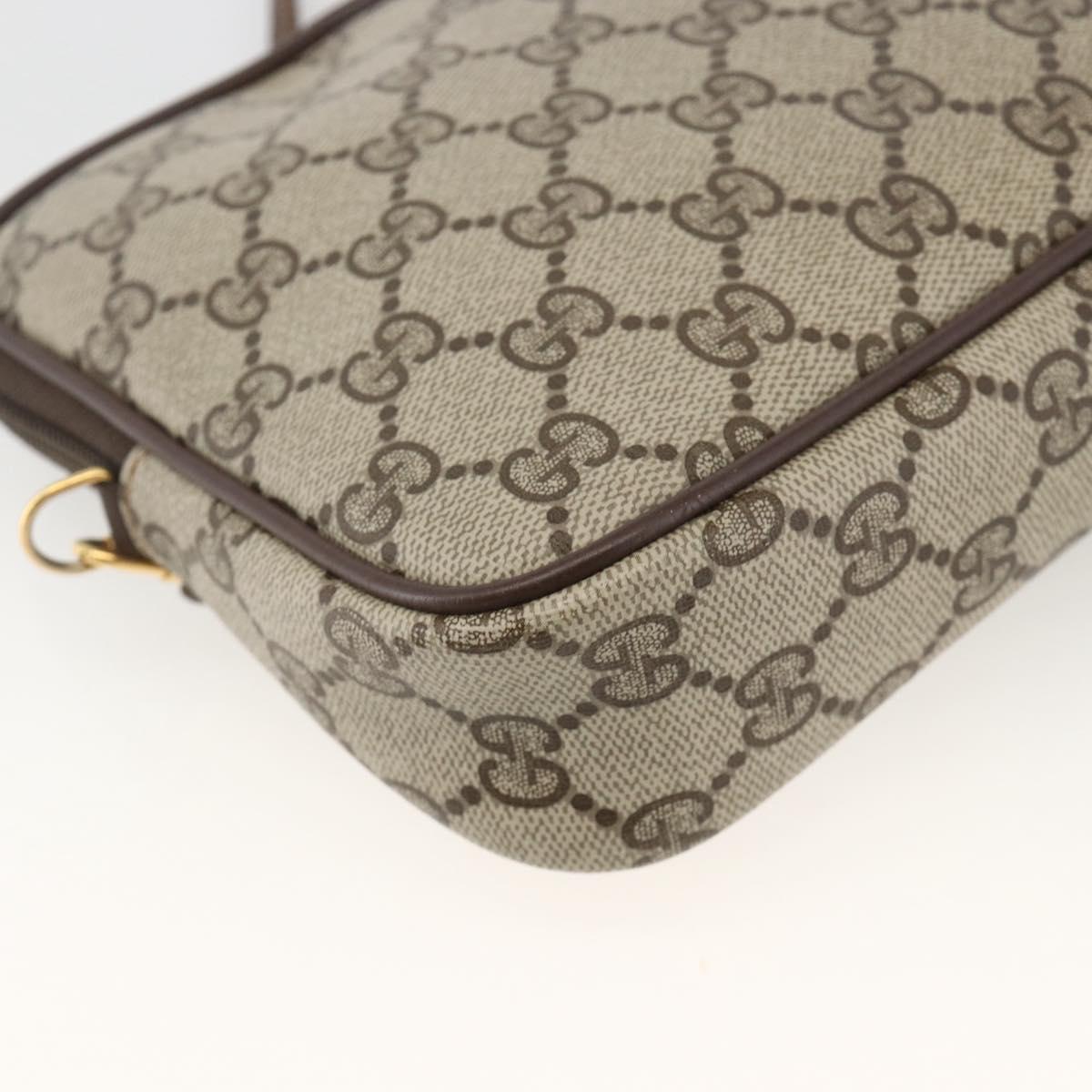 GUCCI GG Supreme Shoulder Bag PVC Beige Gold 97 02 068 Auth YKZ916