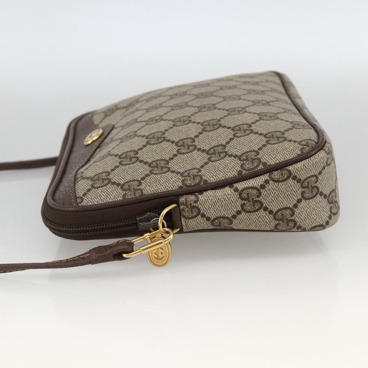 GUCCI GG Supreme Shoulder Bag PVC Beige Gold 97 02 068 Auth YKZ916