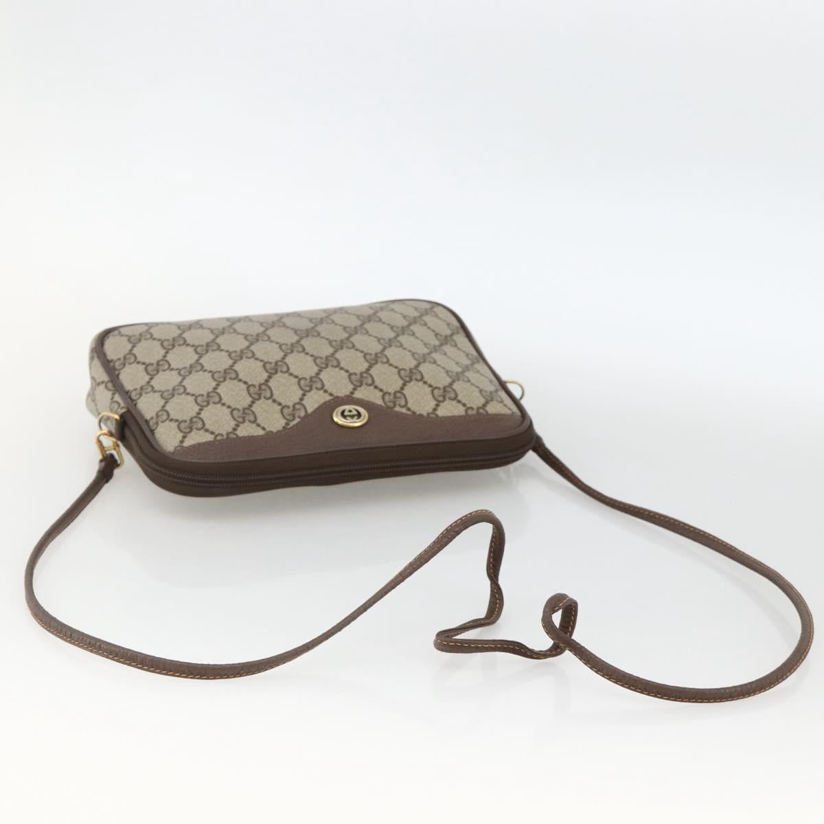 GUCCI GG Supreme Shoulder Bag PVC Beige Gold 97 02 068 Auth YKZ916