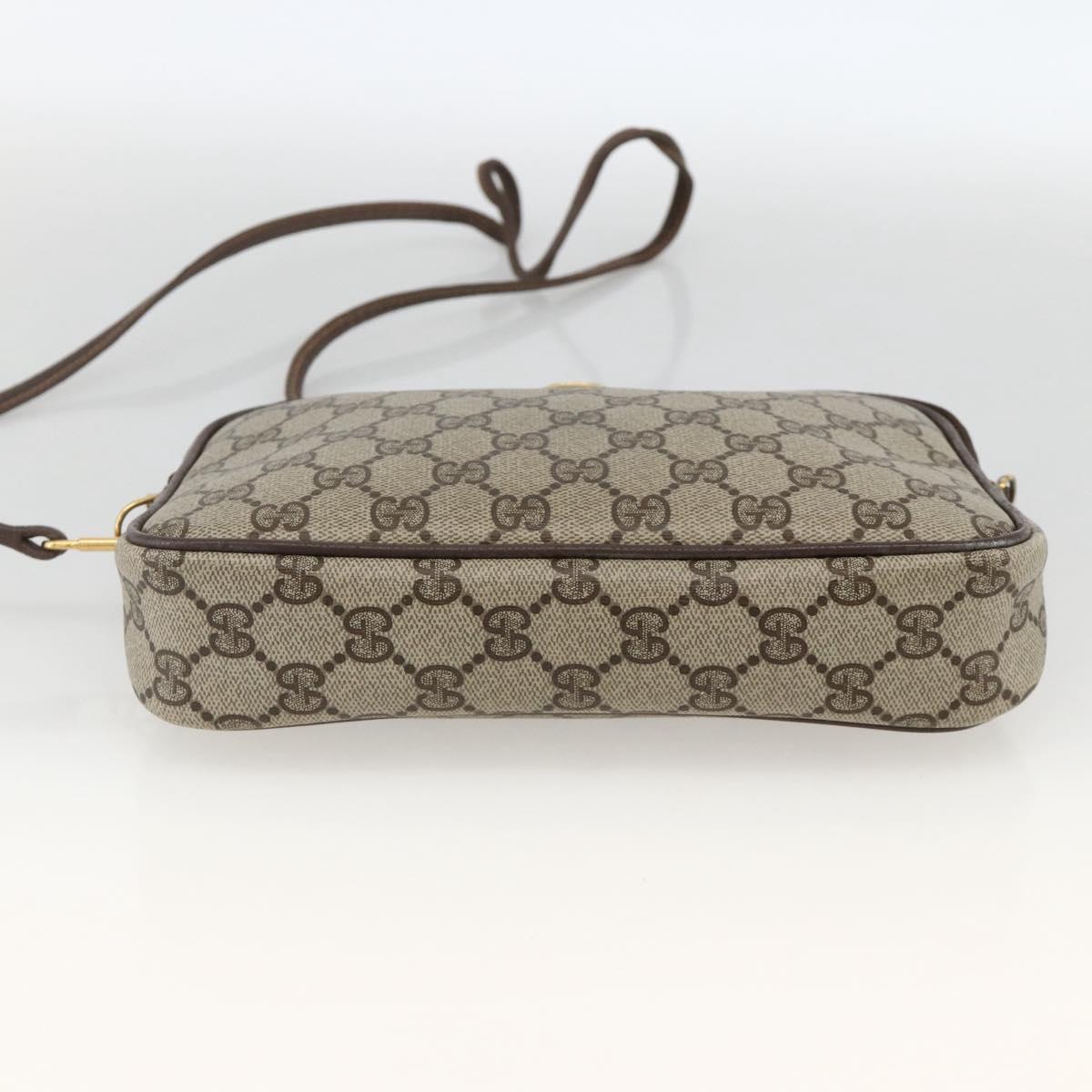GUCCI GG Supreme Shoulder Bag PVC Beige Gold 97 02 068 Auth YKZ916