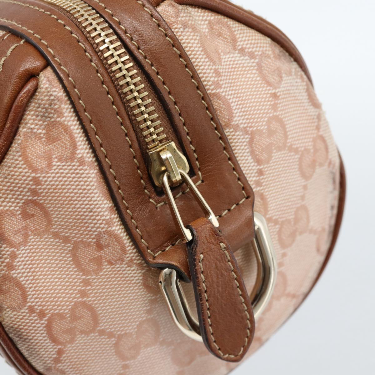 GUCCI GG Crystal Histeria Hand Bag Coated Canvas Pink Gold 181485 Auth YKZ920