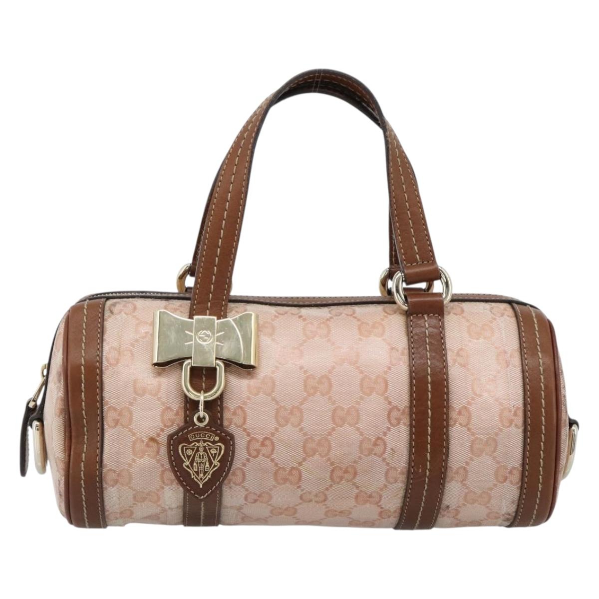GUCCI GG Crystal Histeria Hand Bag Coated Canvas Pink Gold 181485 Auth YKZ920