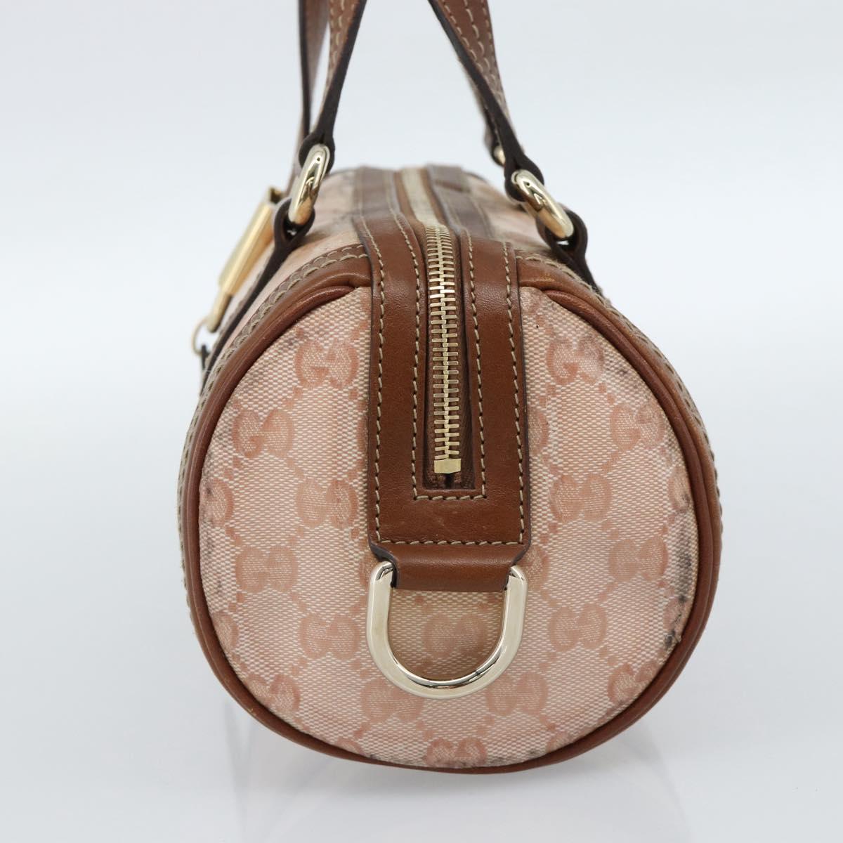 GUCCI GG Crystal Histeria Hand Bag Coated Canvas Pink Gold 181485 Auth YKZ920