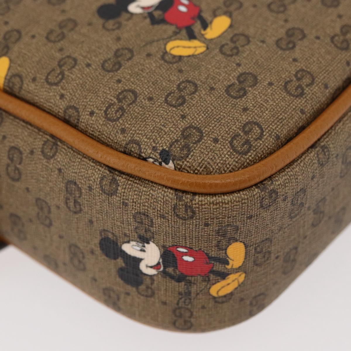 GUCCI Micro GG Supreme Disney collaboration bag PVC Beige 602695 Auth YKZ921SAM