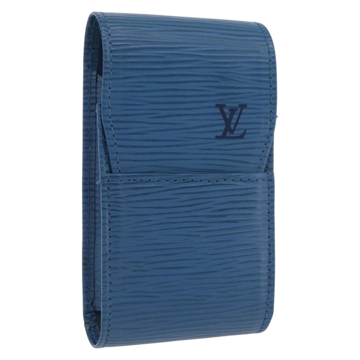 LOUIS VUITTON Epi Etui Cigarette Case Blue LV Auth YKZ925A