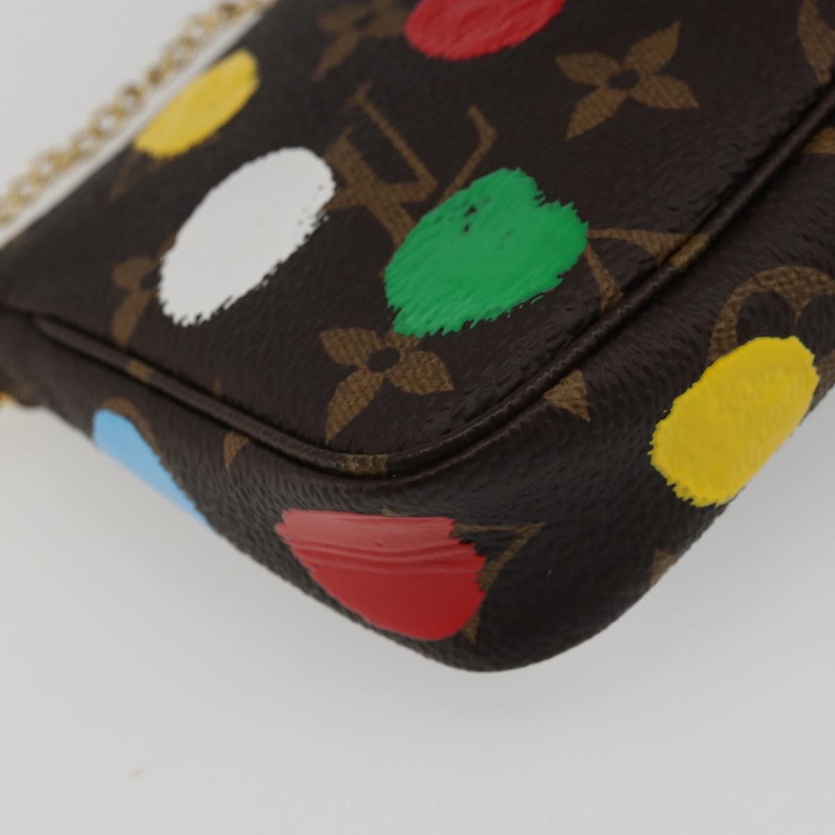 LOUIS VUITTON Yayoi Kusama Mini Pochette Accessoires Pouch M81866 Auth YKZ926SM