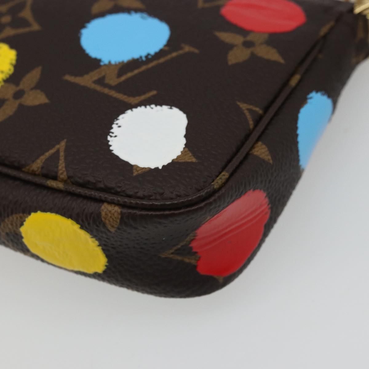 LOUIS VUITTON Yayoi Kusama Mini Pochette Accessoires Pouch M81866 Auth YKZ926SM
