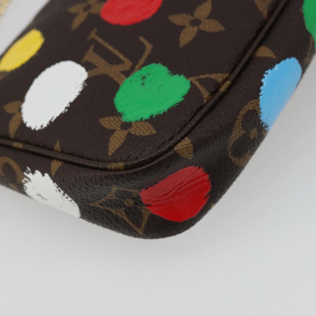 LOUIS VUITTON Yayoi Kusama Mini Pochette Accessoires Pouch M81866 Auth YKZ926SM