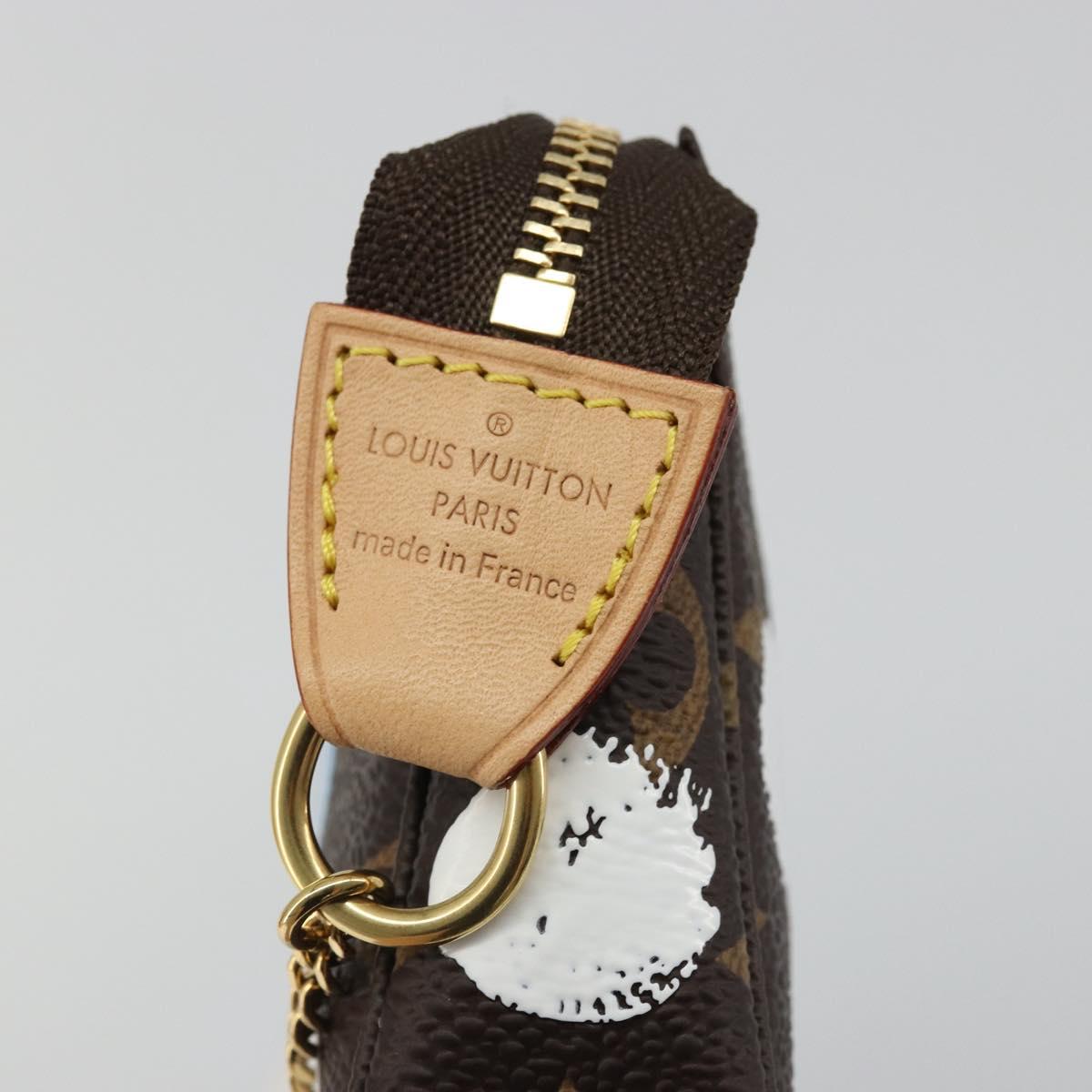 LOUIS VUITTON Yayoi Kusama Mini Pochette Accessoires Pouch M81866 Auth YKZ926SM