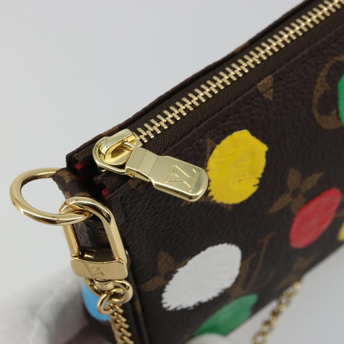 LOUIS VUITTON Yayoi Kusama Mini Pochette Accessoires Pouch M81866 Auth YKZ926SM