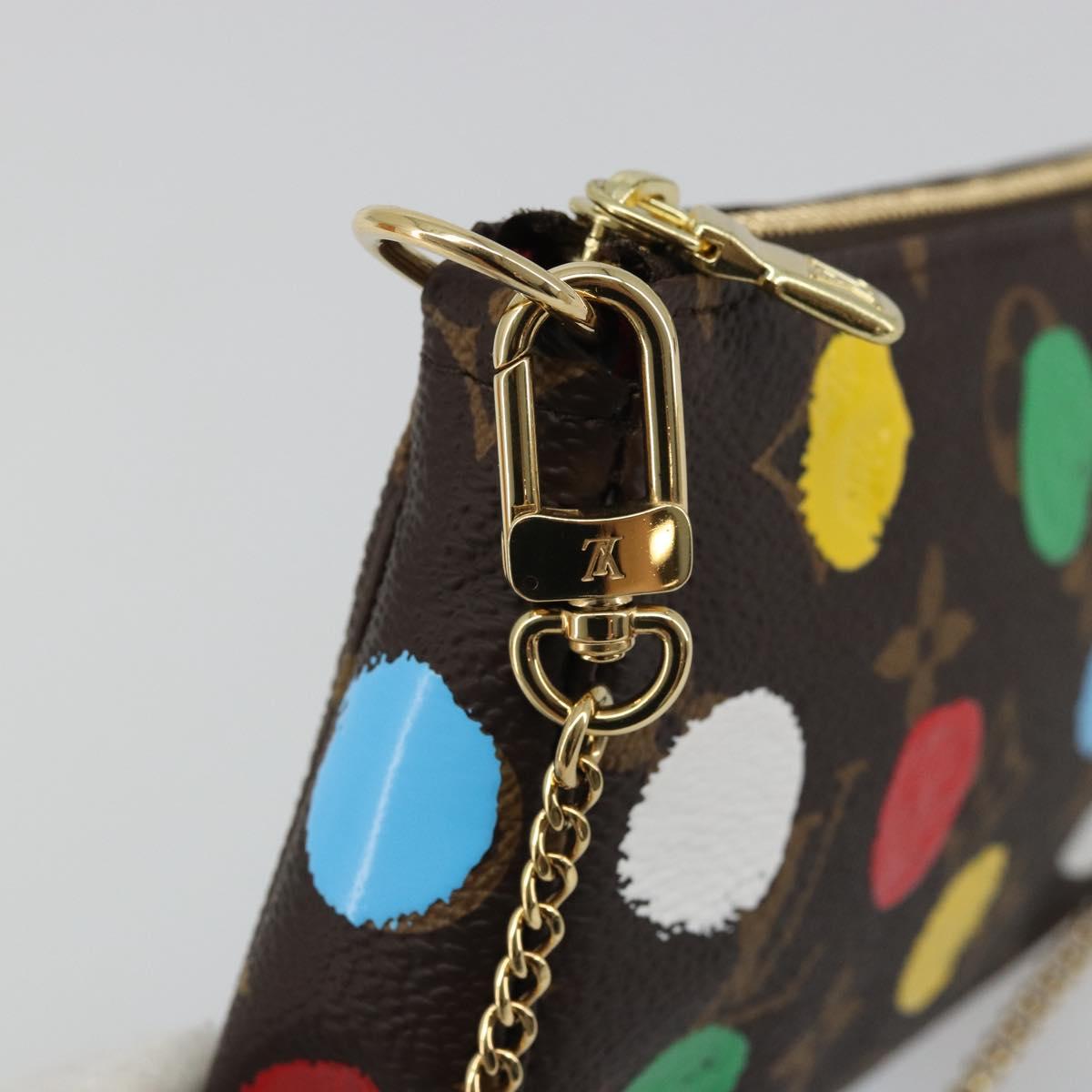 LOUIS VUITTON Yayoi Kusama Mini Pochette Accessoires Pouch M81866 Auth YKZ926SM