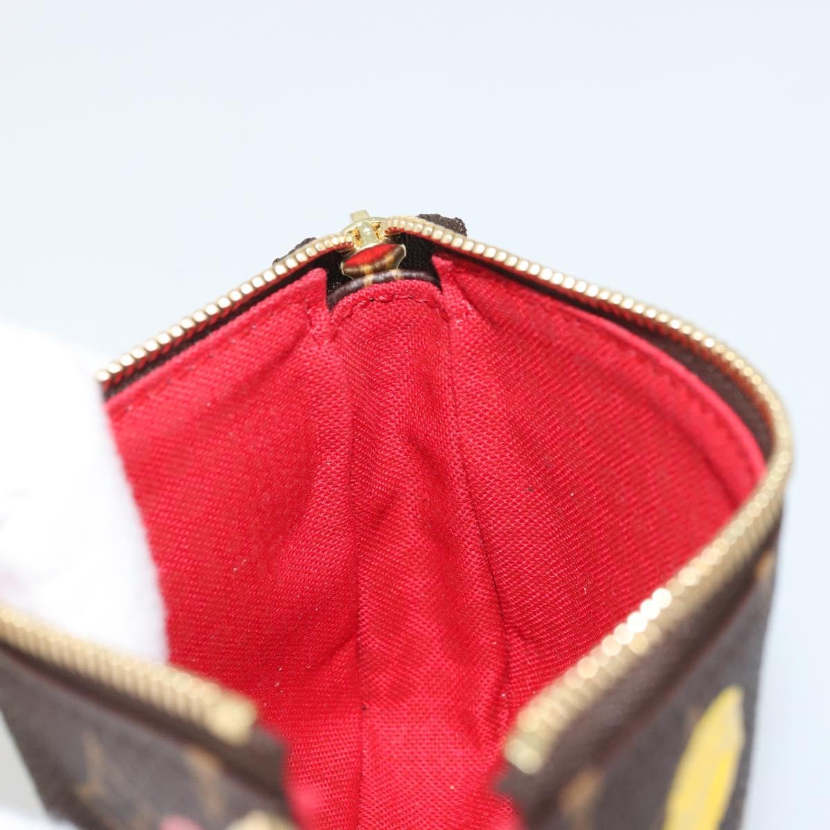 LOUIS VUITTON Yayoi Kusama Mini Pochette Accessoires Pouch M81866 Auth YKZ926SM