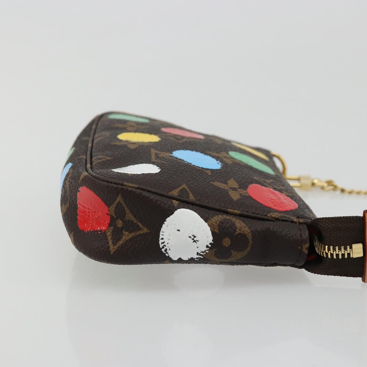 LOUIS VUITTON Yayoi Kusama Mini Pochette Accessoires Pouch M81866 Auth YKZ926SM