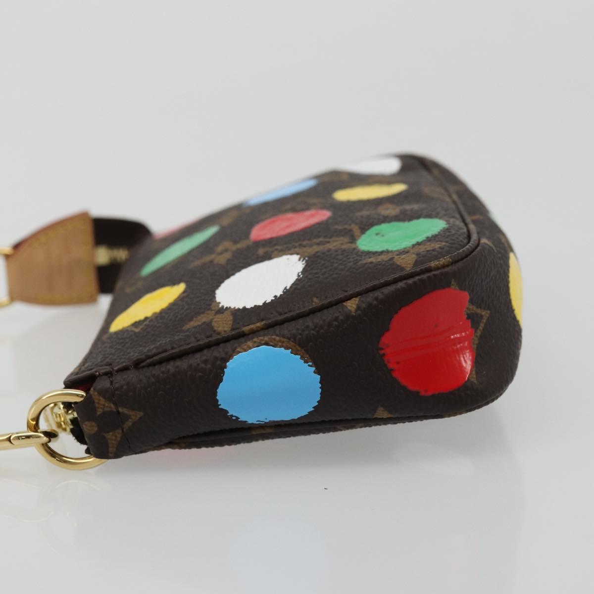 LOUIS VUITTON Yayoi Kusama Mini Pochette Accessoires Pouch M81866 Auth YKZ926SM
