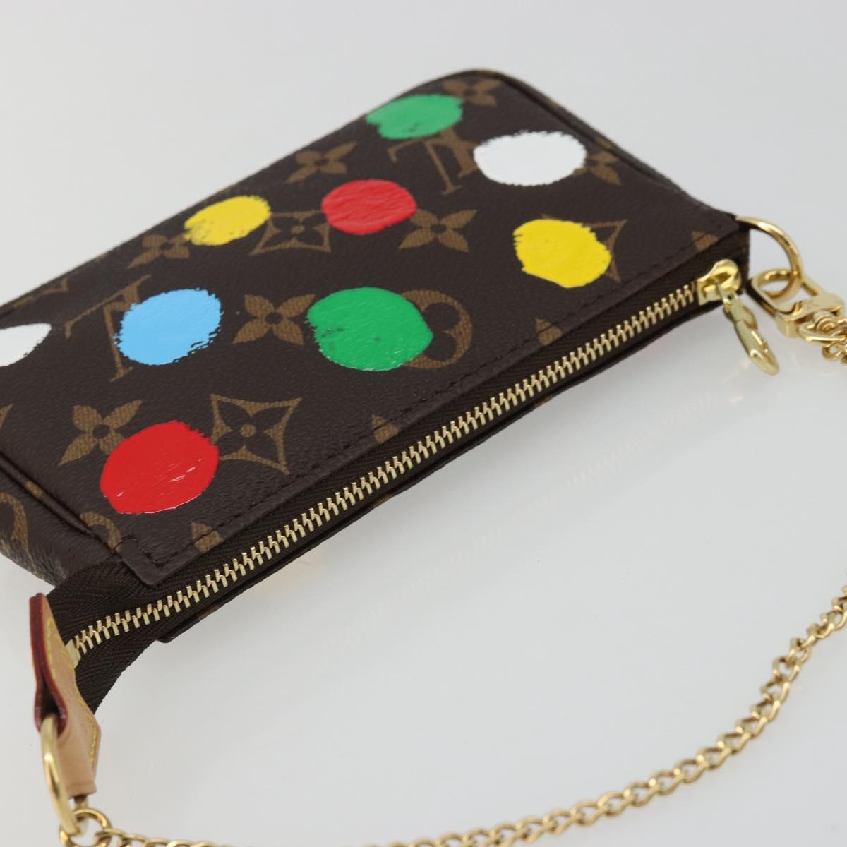 LOUIS VUITTON Yayoi Kusama Mini Pochette Accessoires Pouch M81866 Auth YKZ926SM