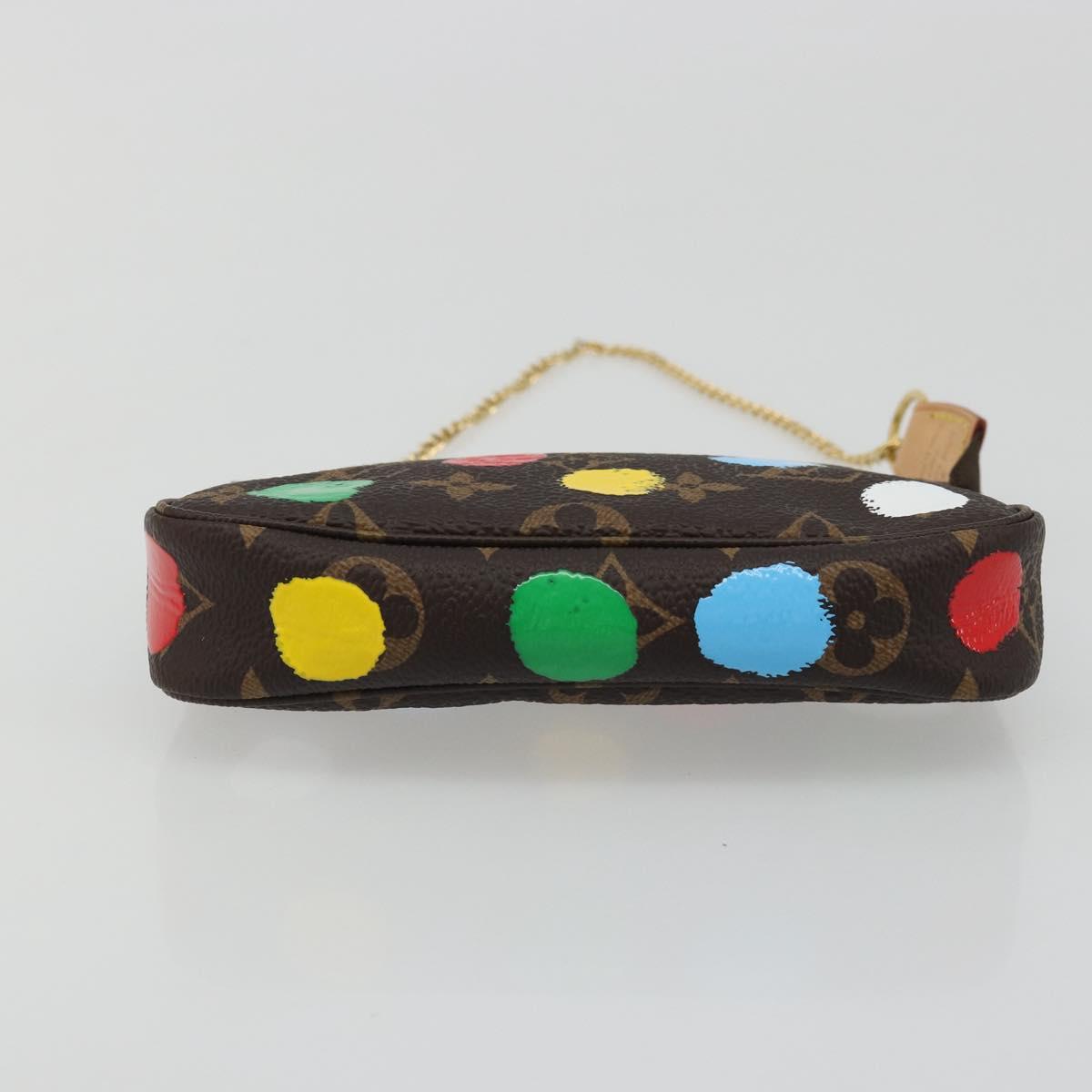 LOUIS VUITTON Yayoi Kusama Mini Pochette Accessoires Pouch M81866 Auth YKZ926SM