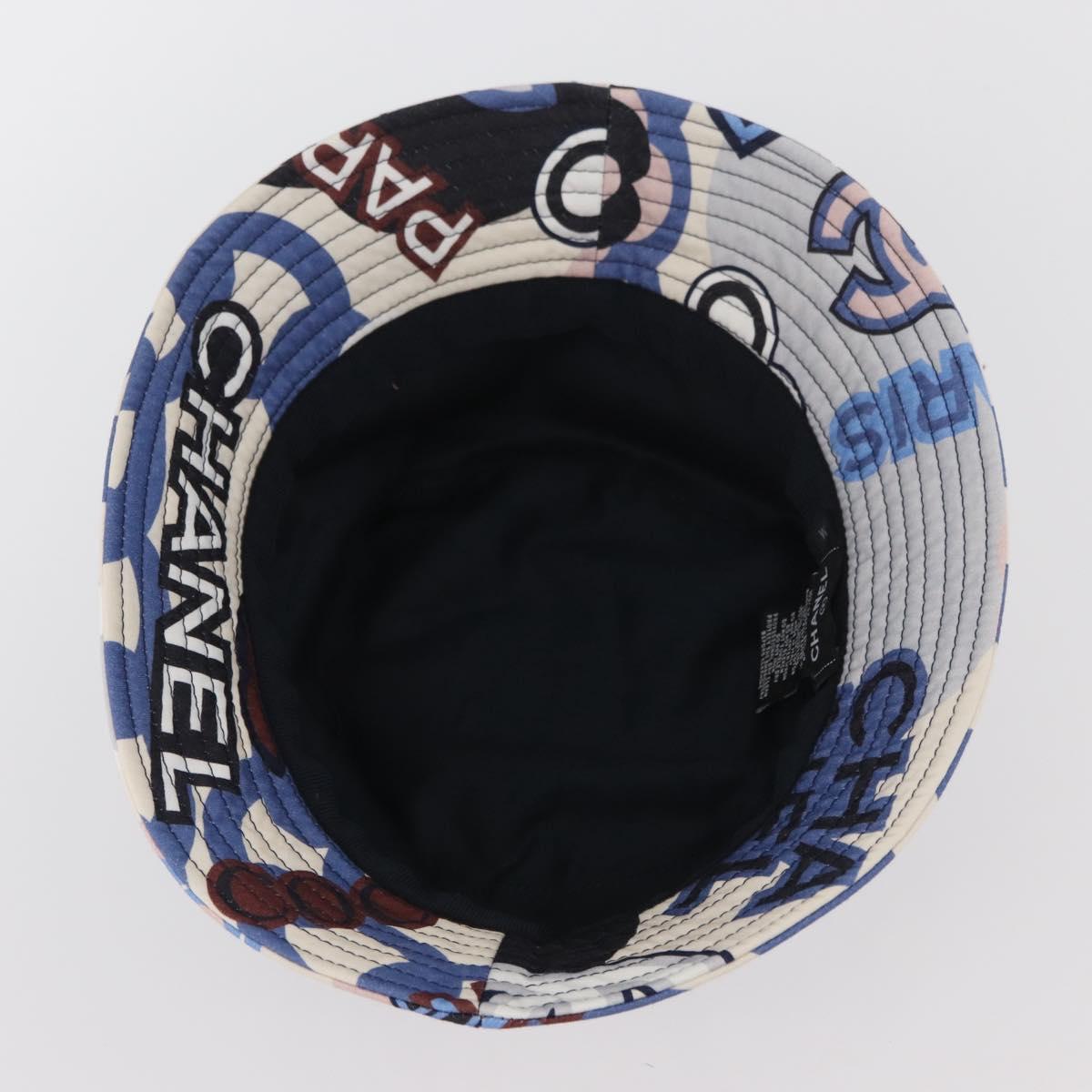CHANEL Hat Cotton White CC Auth YKZ930M