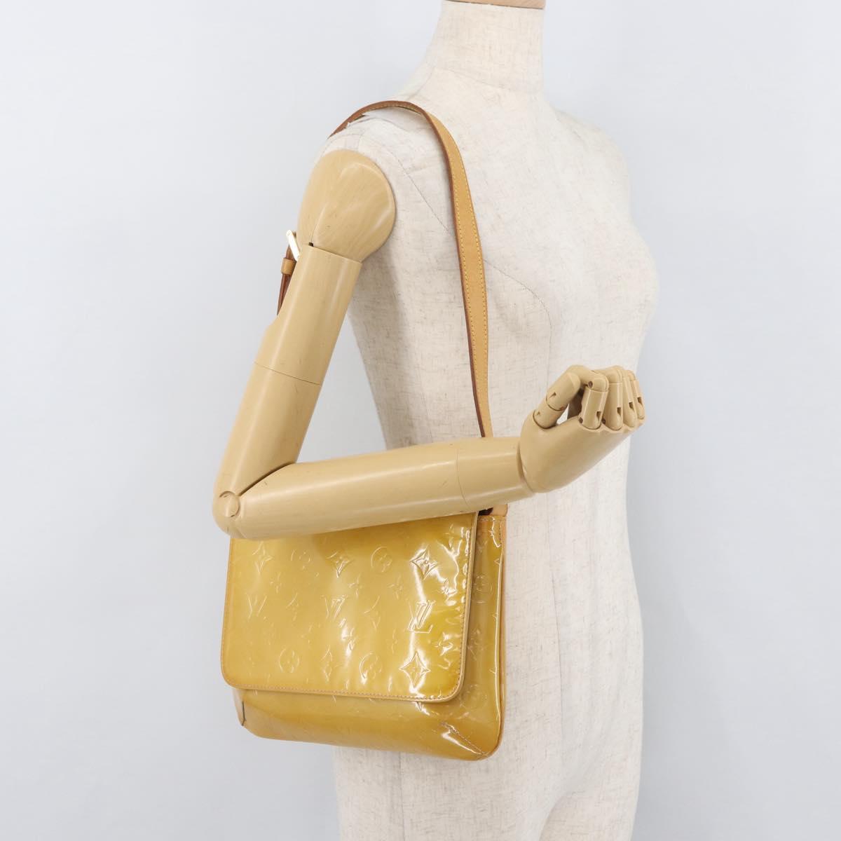 LOUIS VUITTON Monogram Vernis Thompson Street Bag Beige M91301 LV Auth YKZ944