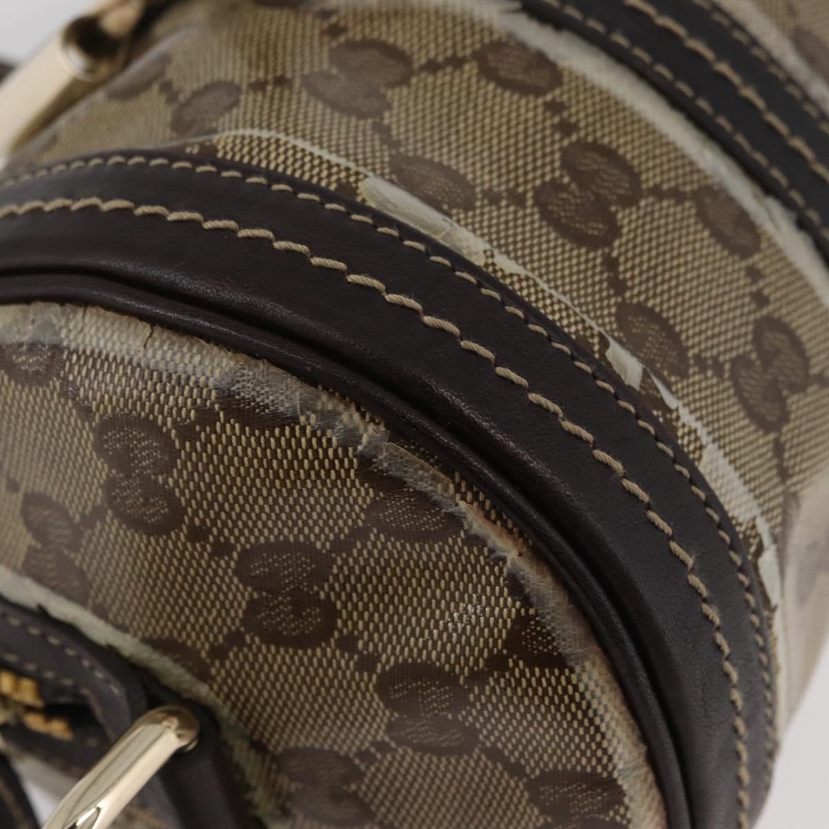GUCCI GG Crystal Histeria Boston Bag Coated Canvas Beige Gold 181485 Auth YKZ948