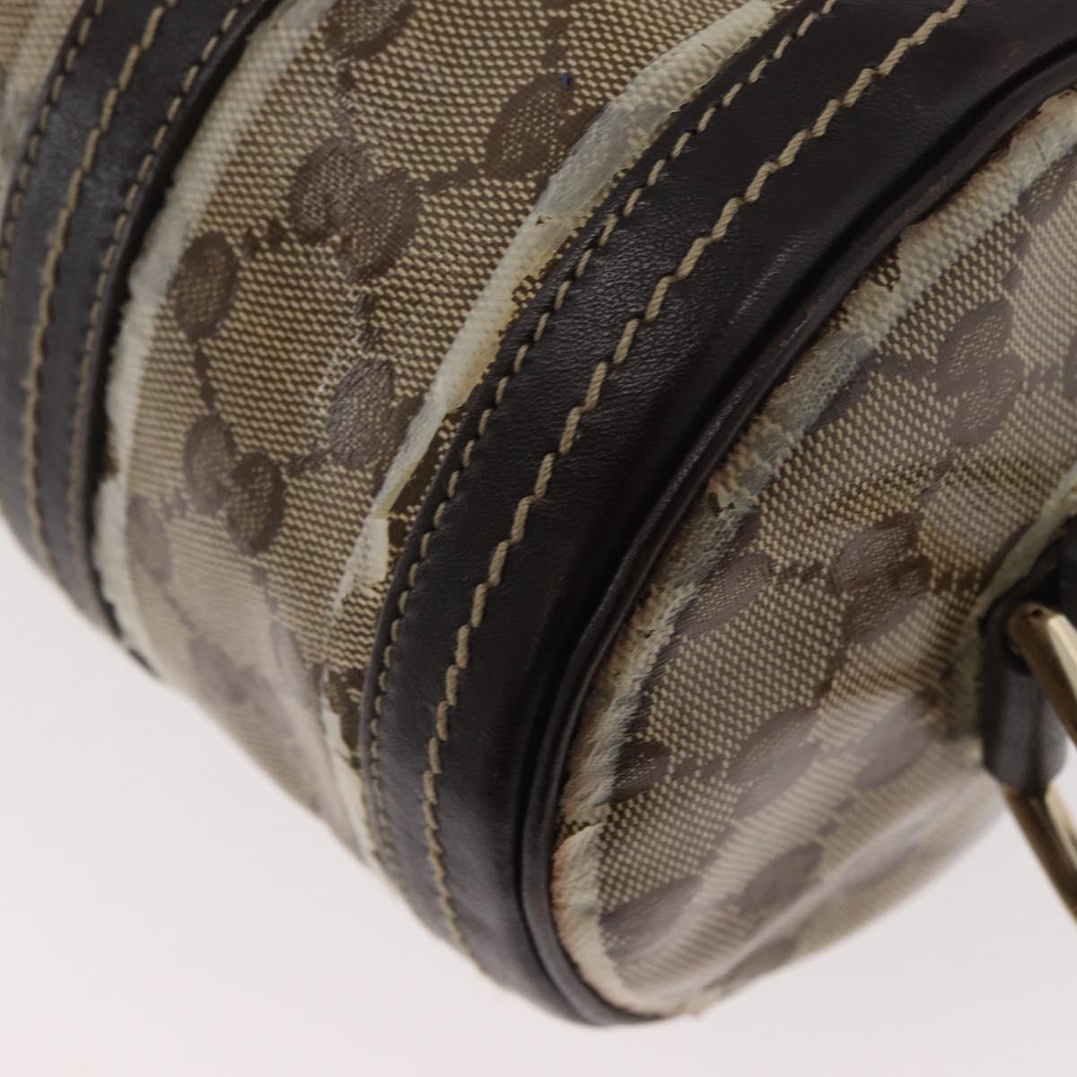 GUCCI GG Crystal Histeria Boston Bag Coated Canvas Beige Gold 181485 Auth YKZ948