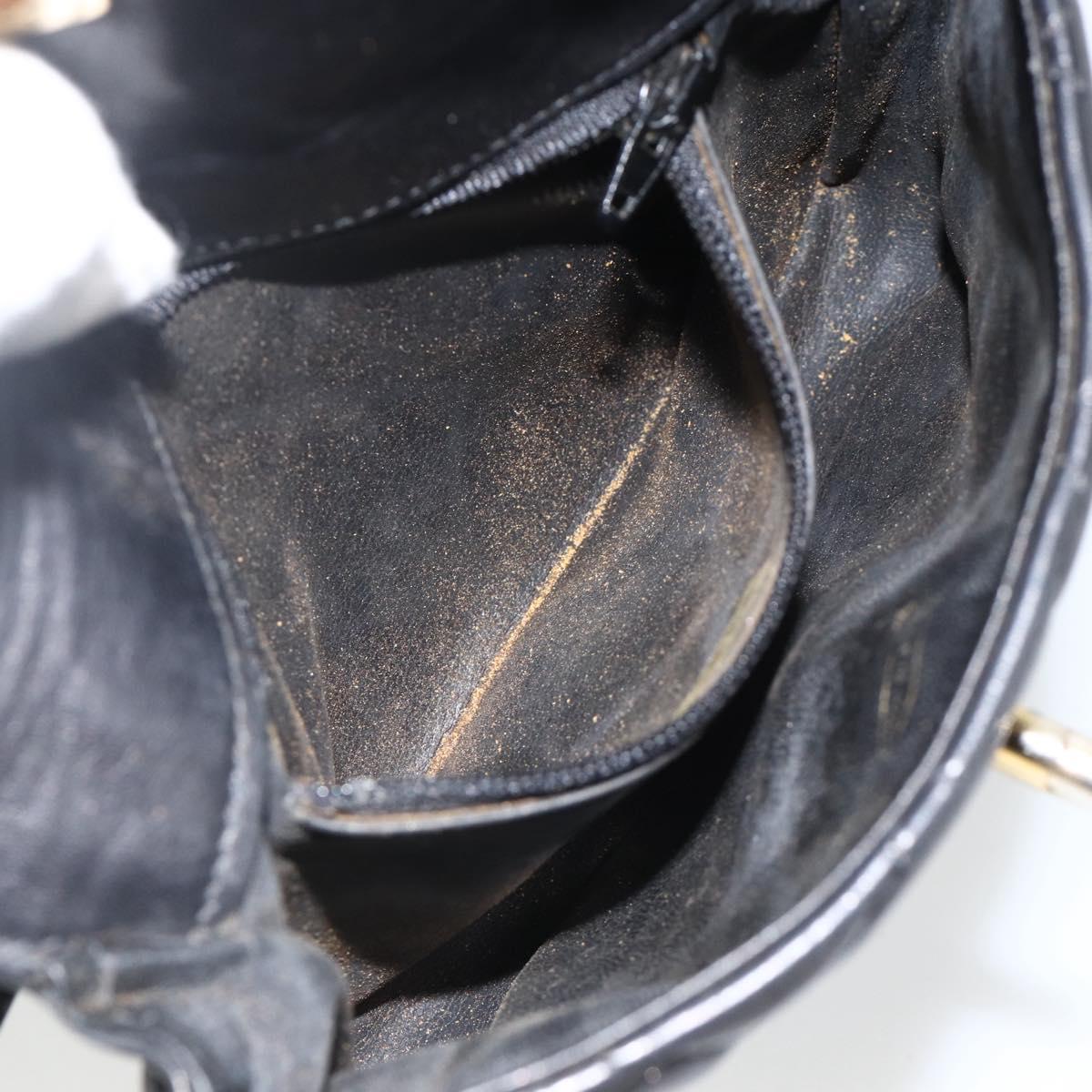 CHANEL Matelasse Waist bag Lamb Skin Black Gold CC Auth YKZ961