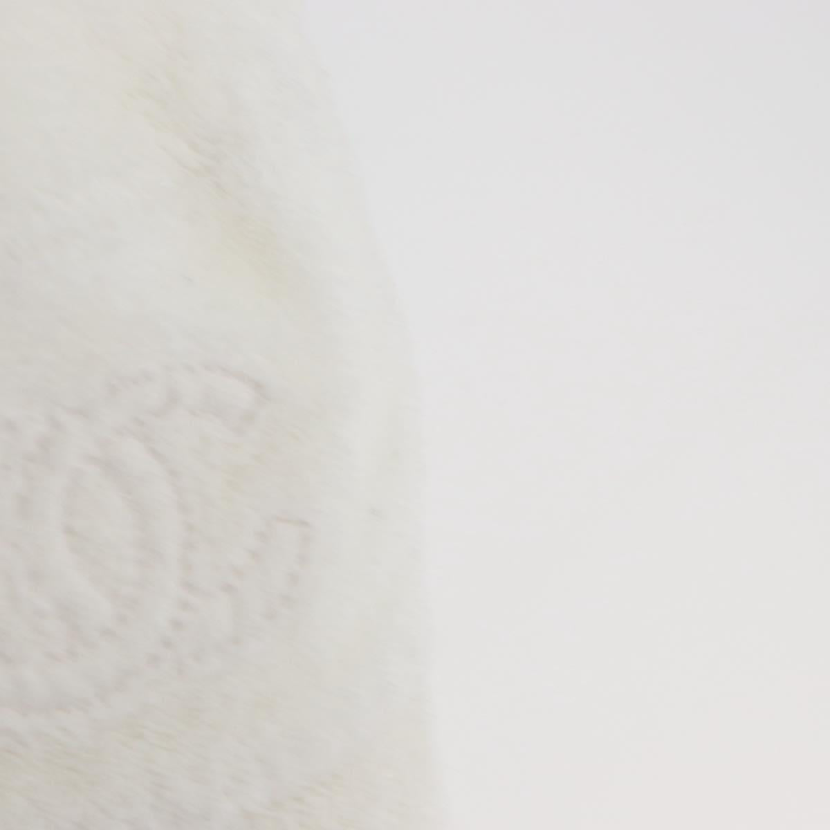 CHANEL COCO Mark Hat Pile White CC Auth YKZ968A